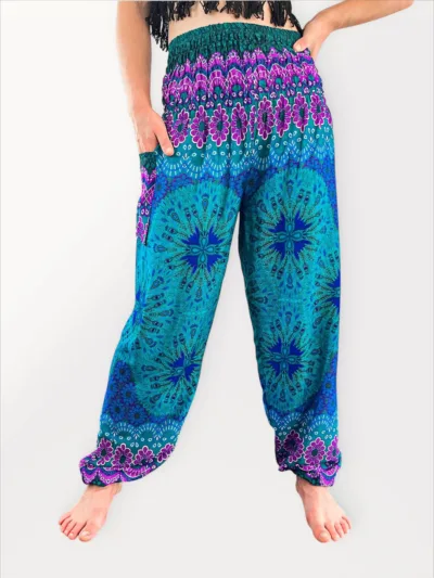 Genie Yoga Pants - Turquoise & Purple