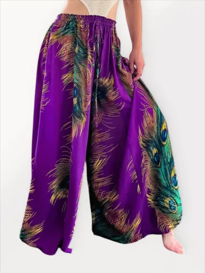 Palazzo Pants - Purple & Green